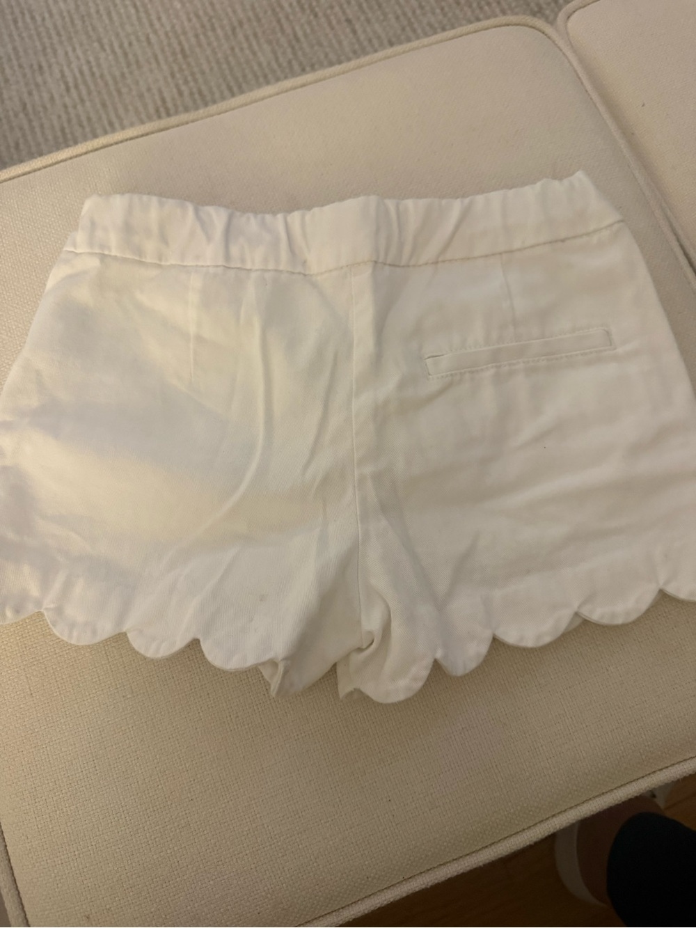 J. Crew White Scalloped Hem Girls Shorts